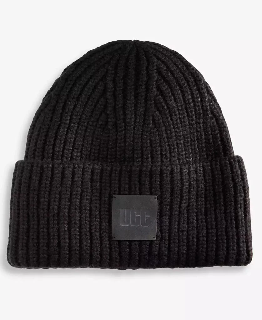 商品UGG|Women's Chunky Rib-Knit Logo-Patch Beanie,价格¥429,第4张图片详细描述