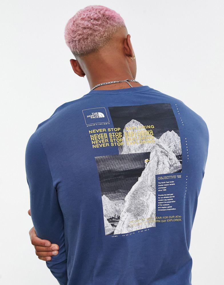 The North Face Collage back print long sleeve t-shirt in navy Exclusive at ASOS商品第3张图片规格展示