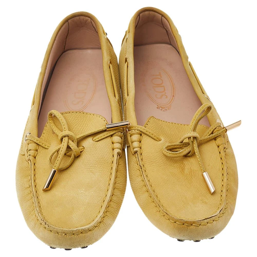 商品[二手商品] Tod's|Tod's Yellow Leather Gommino Slip On Loafers Size 38,价格¥1250,第3张图片详细描述