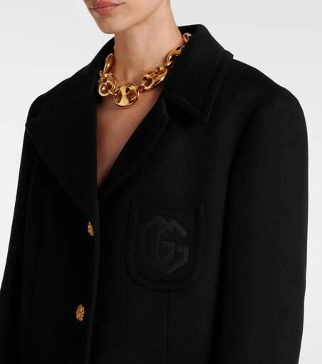 商品Gucci|Double G embroidered wool coat,价格¥27031,第4张图片详细描述