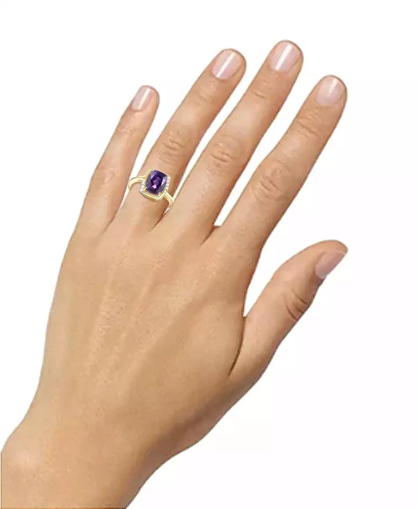 商品Macy's|Amethyst (2-1/4 ct. t.w.) & Lab-Grown White Sapphire (1/6 ct. t.w.) Statement Ring in Gold-Plated Sterling Silver,价格¥468,第2张图片详细描述