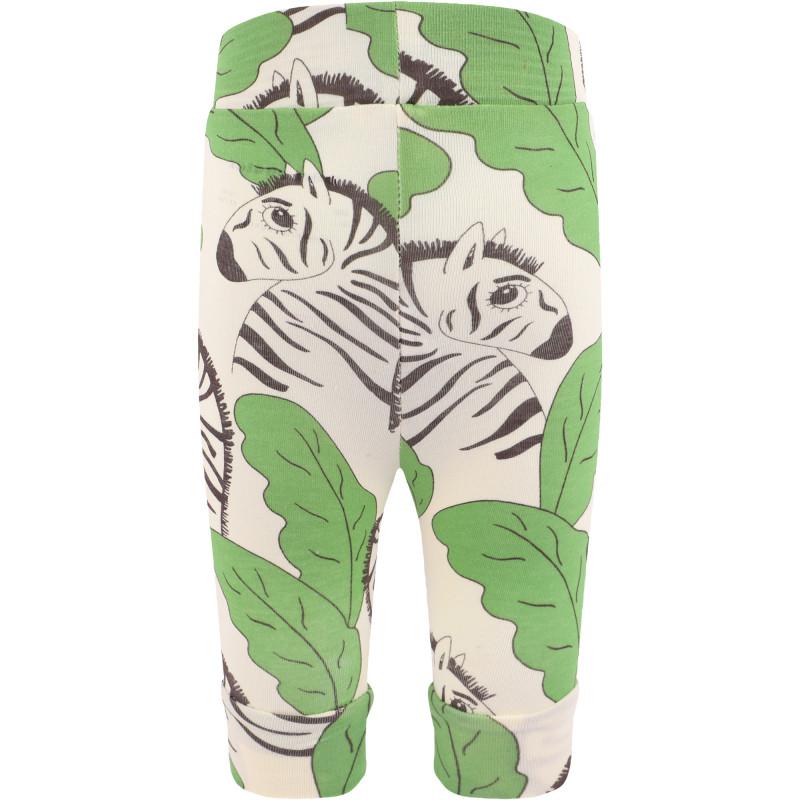 Zebra print organic leggings in off white and green商品第2张图片规格展示