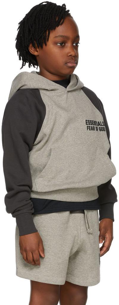 商品Essentials|Kids Grey & Black Raglan Hoodie,价格¥599,第5张图片详细描述