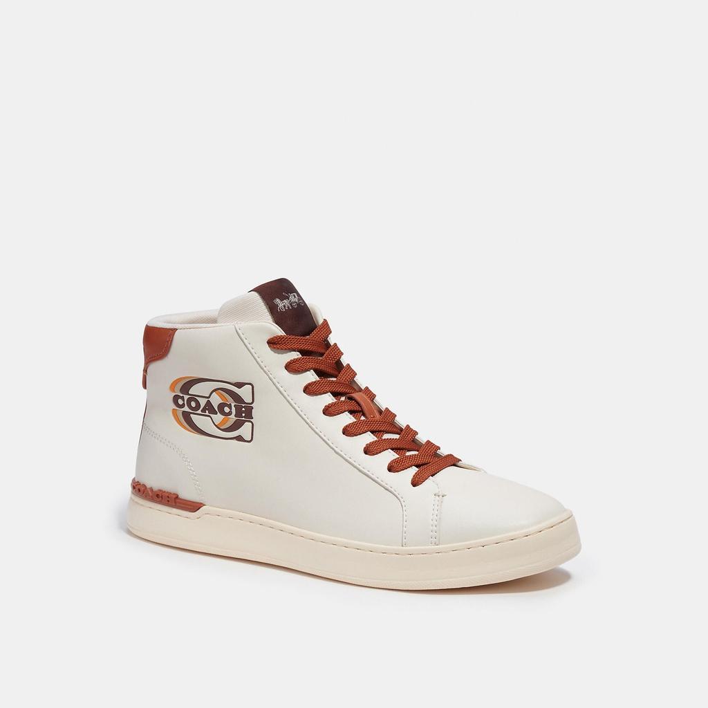 商品Coach|Coach Outlet Clip High Top Sneaker With Retro Signature,价格¥1011,第6张图片详细描述