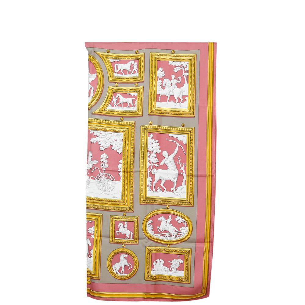 Hermes Pink Wedgwood By Philippe Ledoux Silk Scarf商品第2张图片规格展示