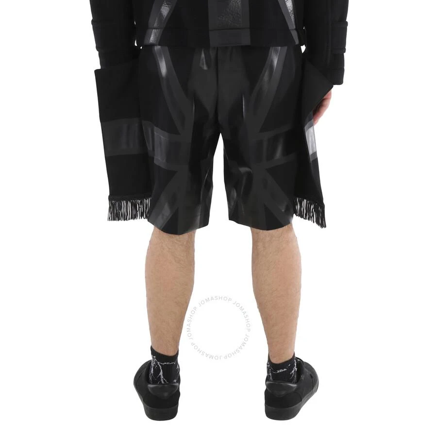 商品Burberry|Black Union Jack Fringe Detail Wool Shorts,价格¥678,第2张图片详细描述