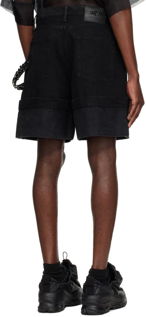 商品Simone Rocha|Black Wide Leg Puddle Denim Shorts,价格¥3489,第3张图片详细描述