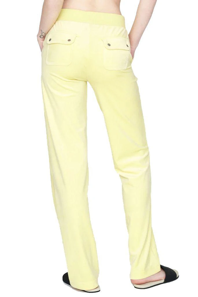 商品Juicy Couture|Del Ray Classic Velour Pocketed Bottoms - Yellow Pear,价格¥688,第1张图片