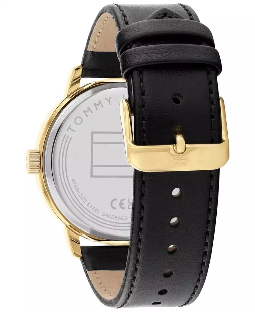 商品Tommy Hilfiger|Men's Black Leather Strap Watch 44mm,价格¥356,第3张图片详细描述