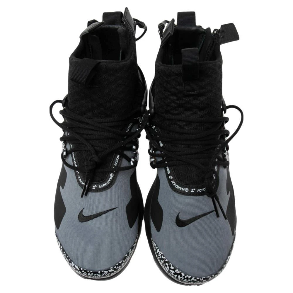 商品NIKE|Nike Air Presto Mid Acronym Black/Grey Fabric And Rubber Lace Up  Sneakers Size 42.5,价格¥1472,第3张图片详细描述