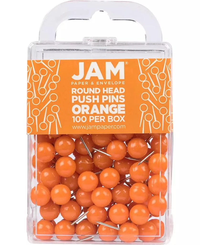 商品JAM Paper|Colorful Push Pins - Round Head Map Thumb Tacks Pushpins - 100 Per Pack,价格¥90,第1张图片