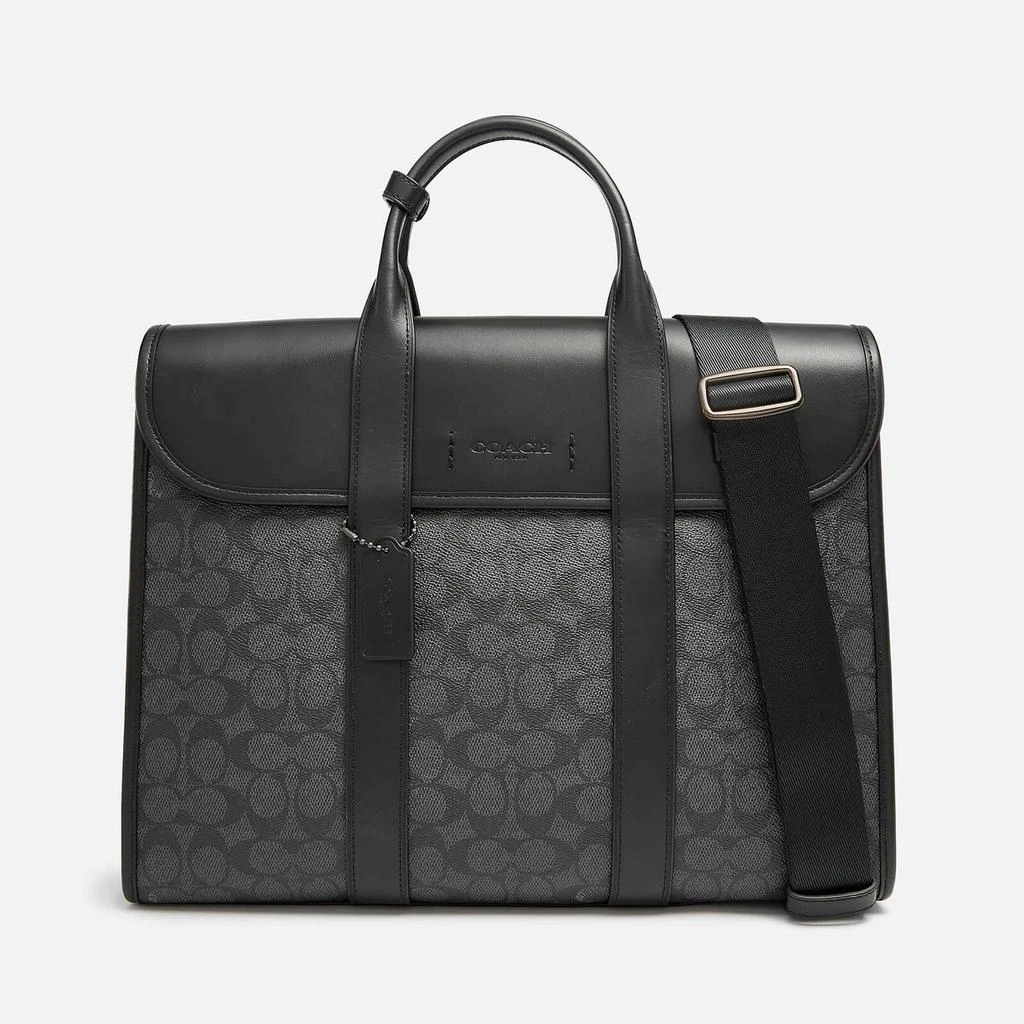 商品Coach|Coach Men's Gotham Signature Canvas Portfolio Bag - Charcoal/Black,价格¥6049,第1张图片