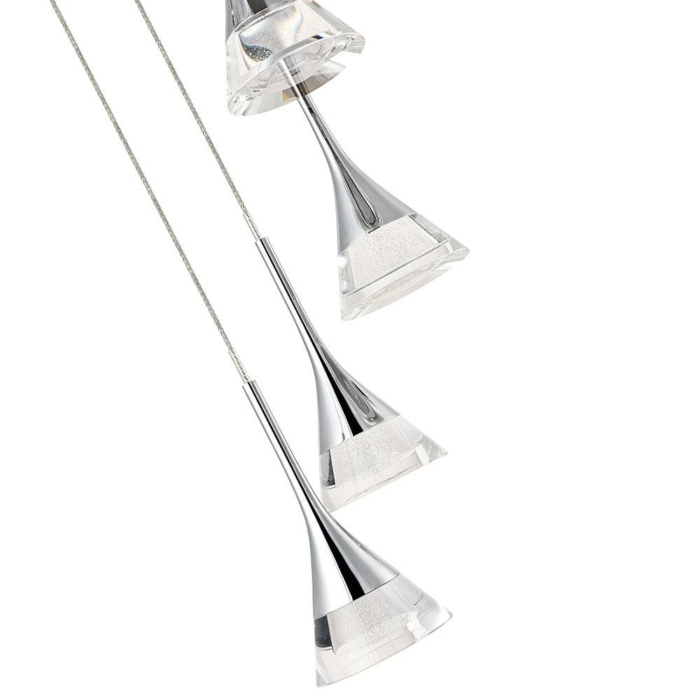 商品VONN Lighting|Amalfi VAC3215CH 5-Light Integrated LED Chandelier Lighting Fixture with Cone Shades, Polished Chrome,价格¥3557,第3张图片详细描述