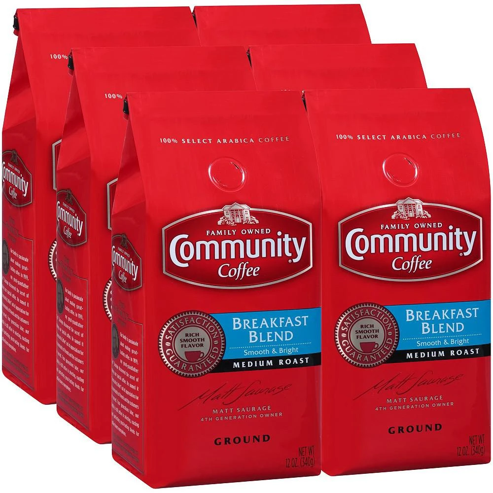 Breakfast Blend Medium Roast Premium Ground Coffee, 12 Oz - 6 Pack 商品