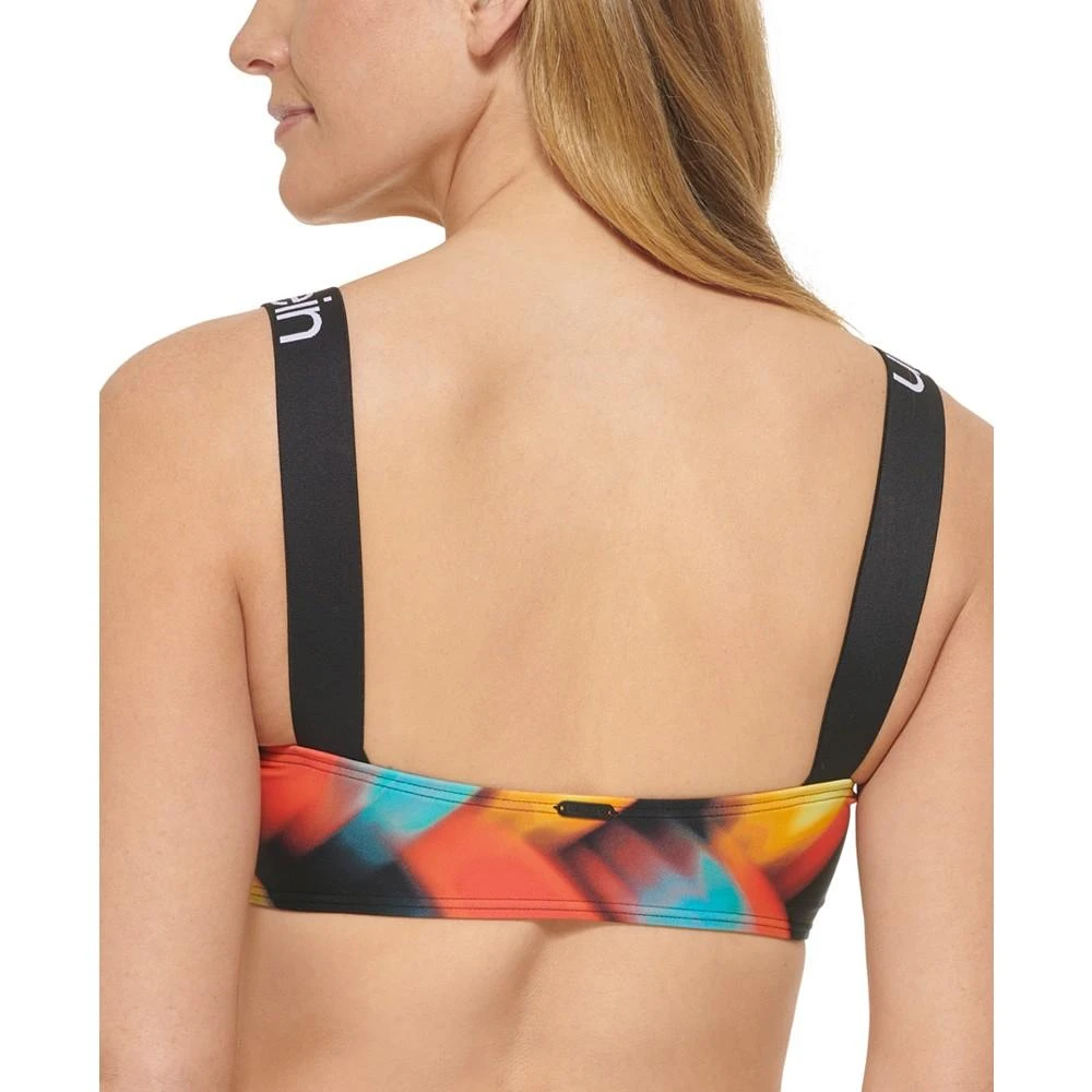 商品Calvin Klein|Women's Printed Logo-Strap Bikini Bra Top,价格¥232,第2张图片详细描述