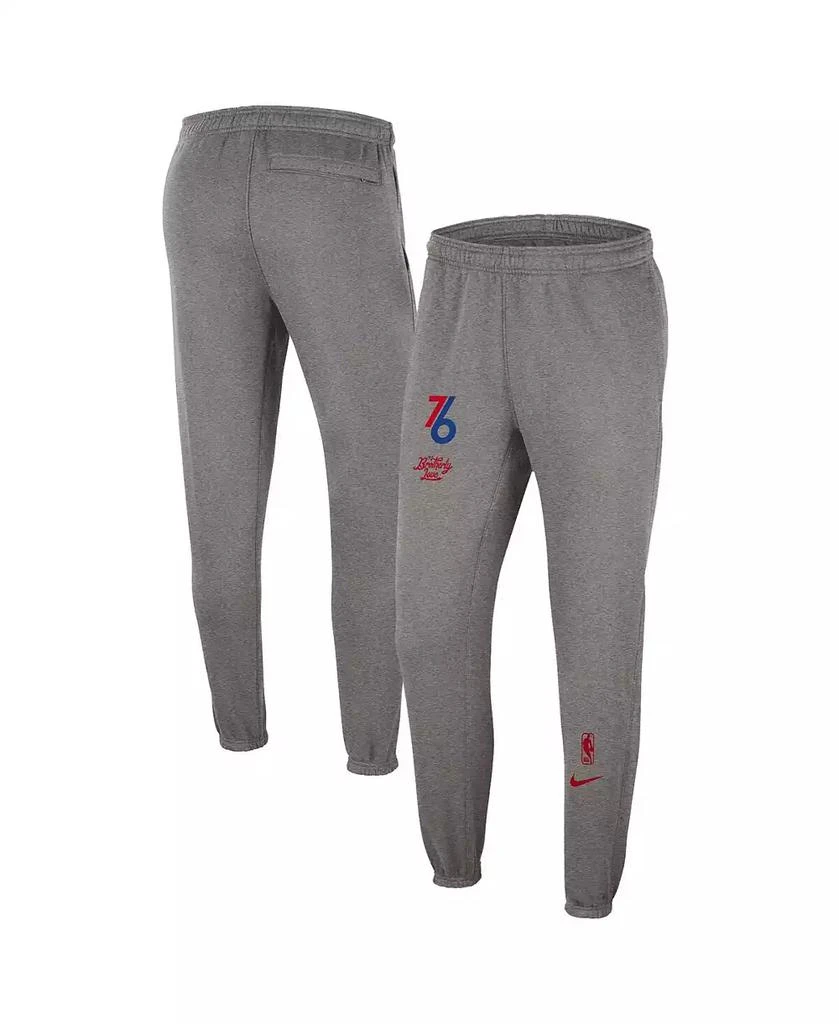 商品NIKE|Men's Heather Charcoal Philadelphia 76ers 2022/23 City Edition Courtside Brushed Fleece Sweatpants,价格¥519,第1张图片