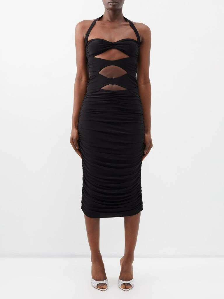 商品Norma Kamali|Peekaboo Mio halterneck stretch-jersey gown,价格¥855,第2张图片详细描述
