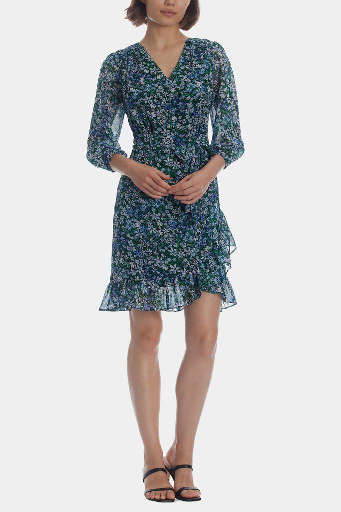 商品Karl Lagerfeld Paris|Floral Printed V-Neck Dress,价格¥284,第6张图片详细描述