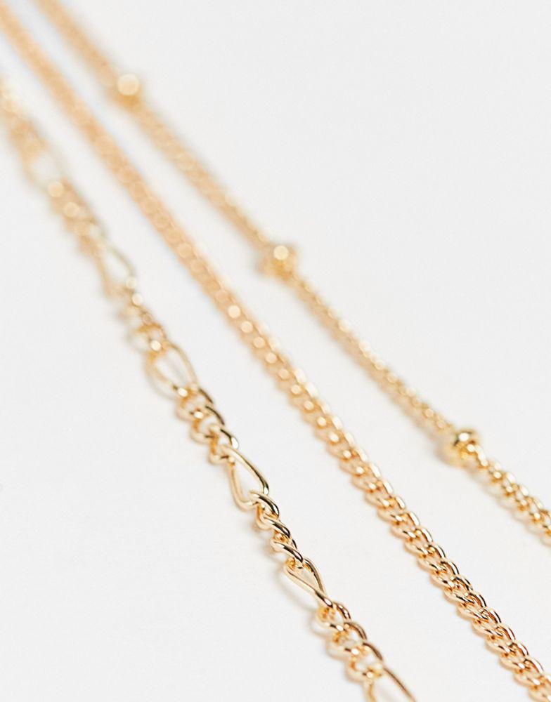 Reclaimed Vintage inspired constellation star multirow necklace商品第4张图片规格展示