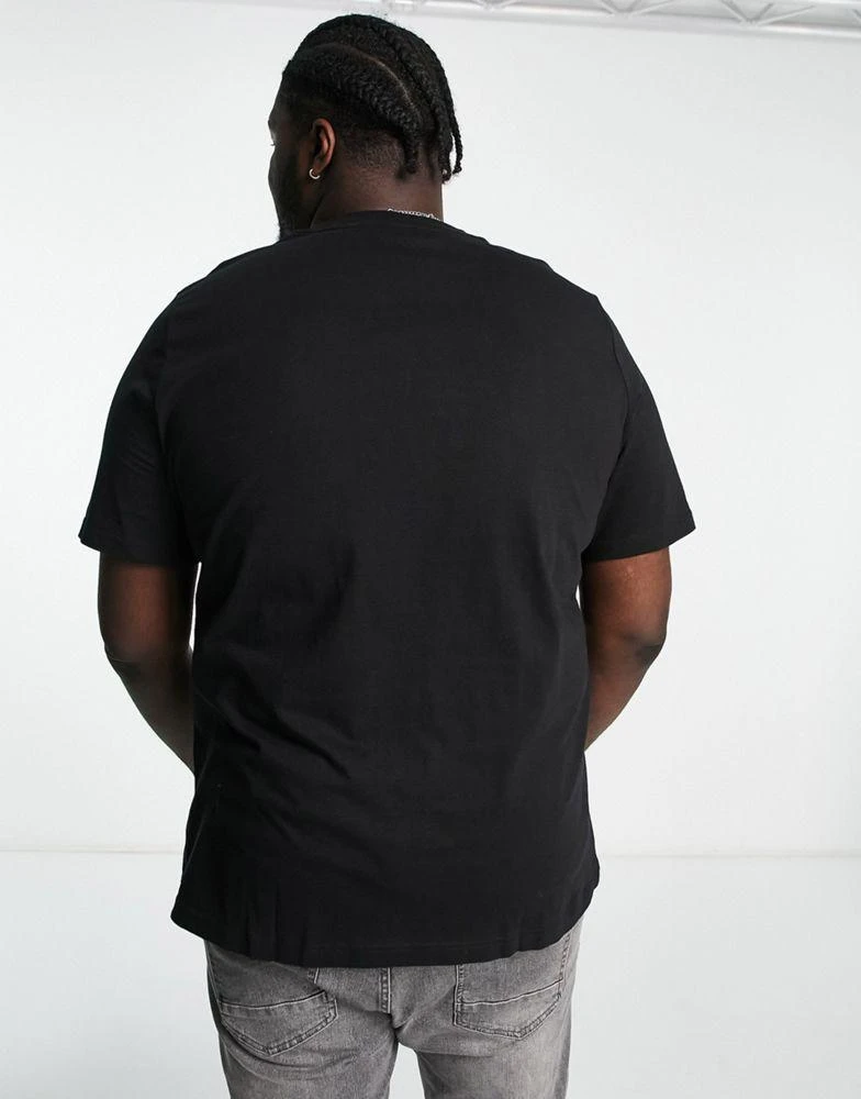 商品Calvin Klein|Calvin Klein Big & Tall distorted logo t-shirt in black,价格¥484,第3张图片详细描述