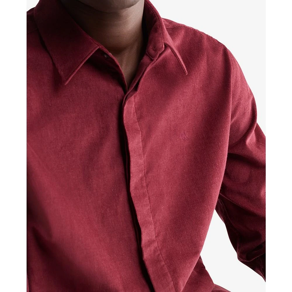 商品Calvin Klein|Men's Regular-Fit Solid Button-Down Corduroy Shirt,价格¥96,第3张图片详细描述