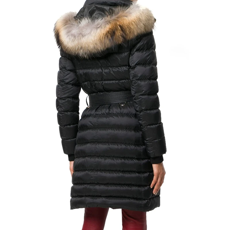 Burberry 博柏利 女士黑色中长款连帽夹克羽绒服 4061057 商品