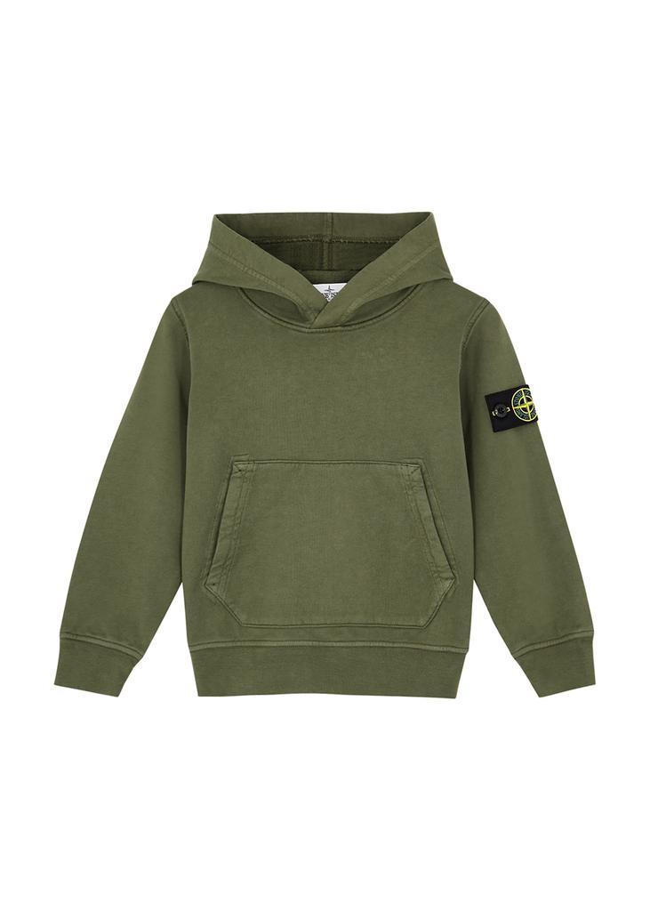 商品Stone Island|KIDS Green hooded cotton sweatshirt (2-4 years),价格¥1194,第1张图片