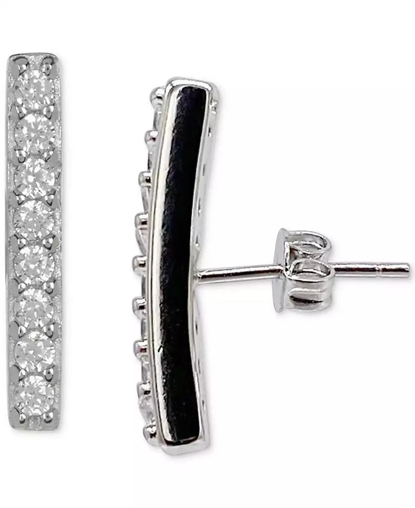 商品ADORNIA|Silver-Tone Crystal Bar Stud Earrings,价格¥115,第3张图片详细描述