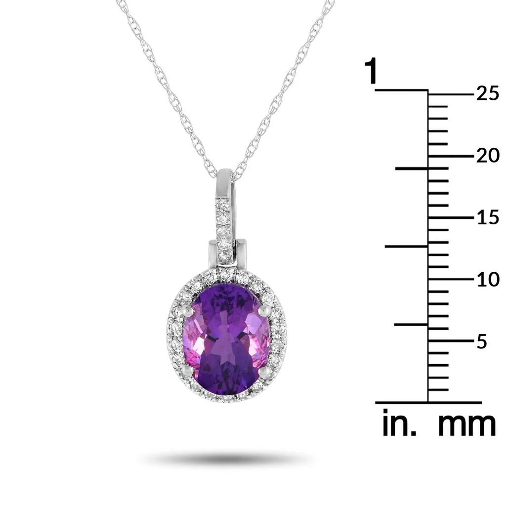 商品LB Exclusive|14K White Gold 0.13ct Diamond and Amethyst Pendant Necklace PD4-15500WAM,价格¥3025,第4张图片详细描述