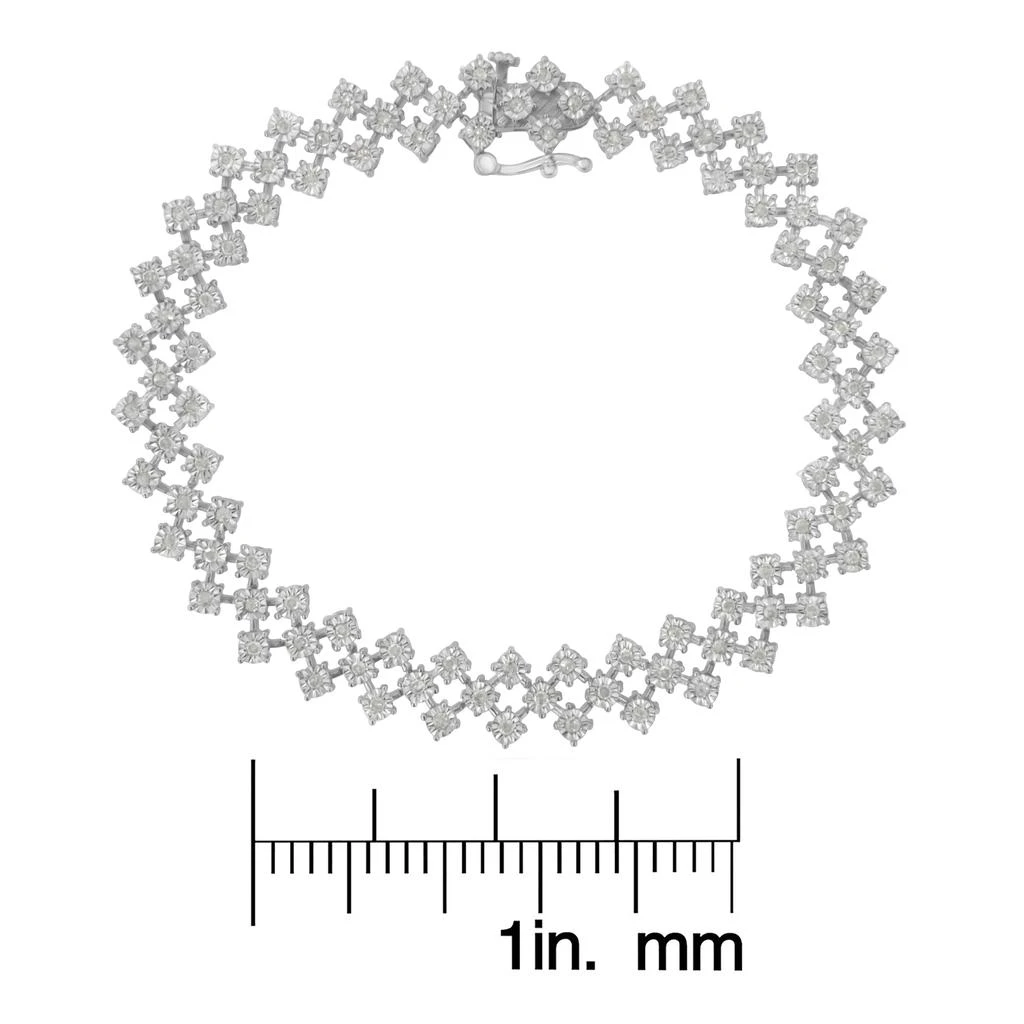 商品Haus of Brilliance|.925 Sterling Silver 1.0 cttw Miracle-Set Round Diamond "Zig Zag" Link Bracelet -7.25,价格¥3559,第5张图片详细描述