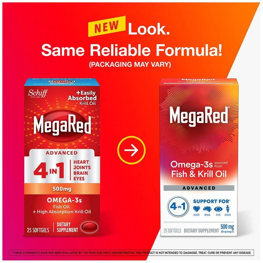 商品MegaRed|Advanced 4 in 1 500 mg Concentrated Omega-3 Fish & Krill Oil Supplement,价格¥189,第2张图片详细描述