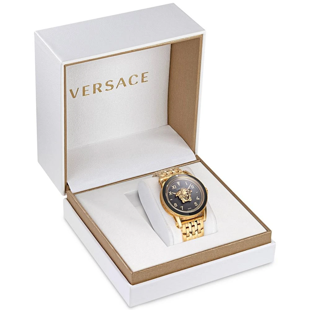 商品Versace|Men's Swiss V-Palazzo Gold Ion Plated Stainless Steel Bracelet Watch 43mm,价格¥10439,第4张图片详细描述