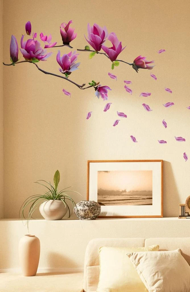 商品WALPLUS|Magnolia Flower Decal Sticker Wall Decoration - Pack of 3,价格¥219,第3张图片详细描述