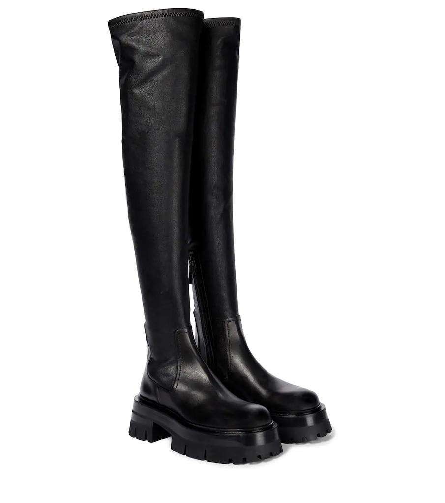 商品Versace|Leonidis over-the-knee leather boots,价格¥8778,第1张图片