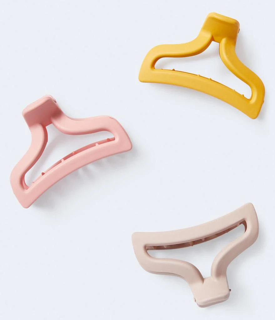 商品Aeropostale|Aeropostale Matte Open Claw Hair Clip 3-Pack,价格¥45,第1张图片