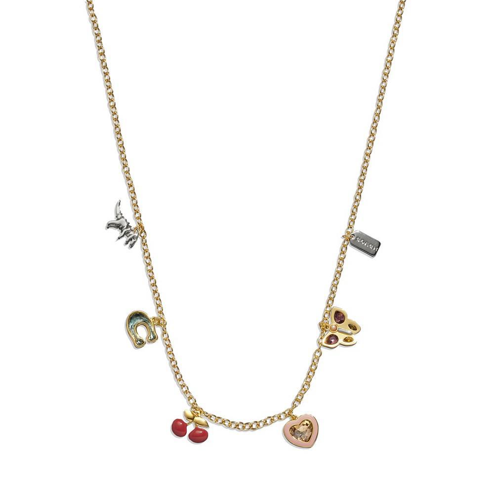 商品Coach|Faux Stone and Imitation Pearl Signature Charm Necklace,价格¥1038,第1张图片