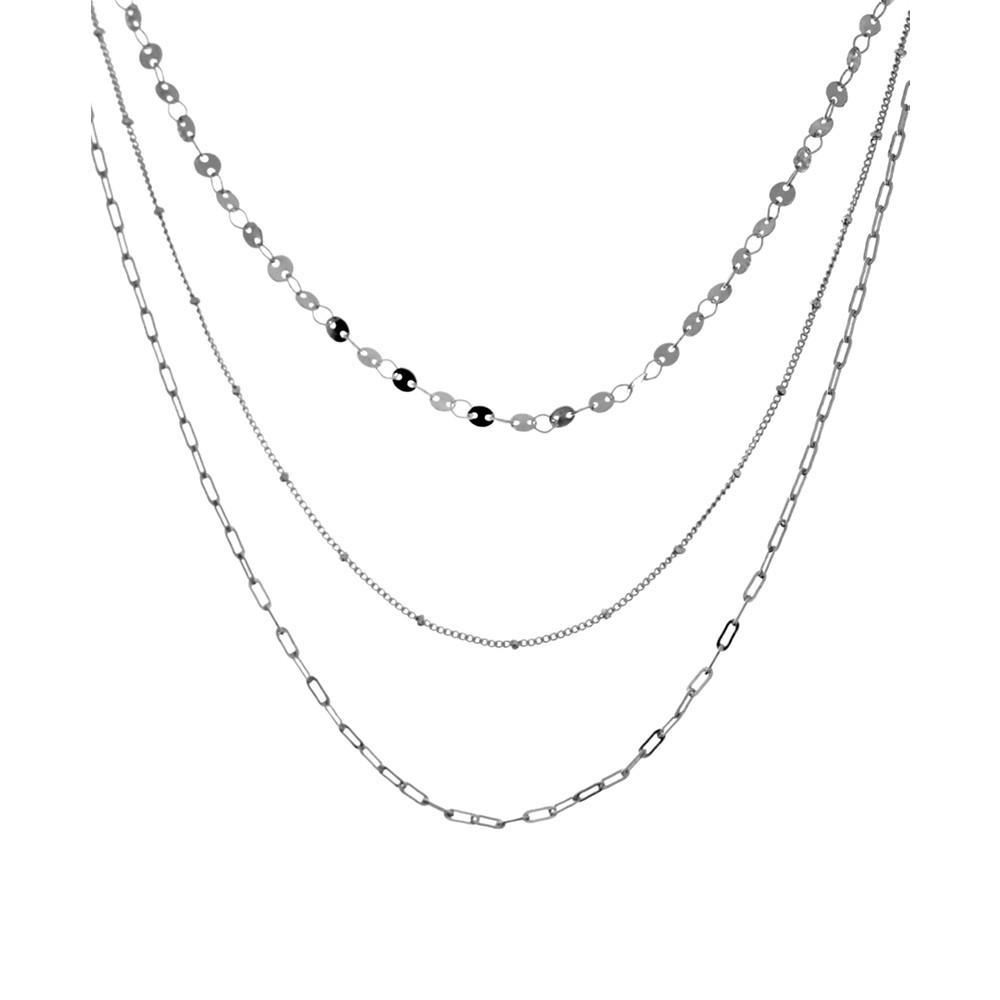 商品Essentials|Multi-Layer Statement Necklace, 16" + 2" extender in Silver or Gold Plate,价格¥130,第1张图片
