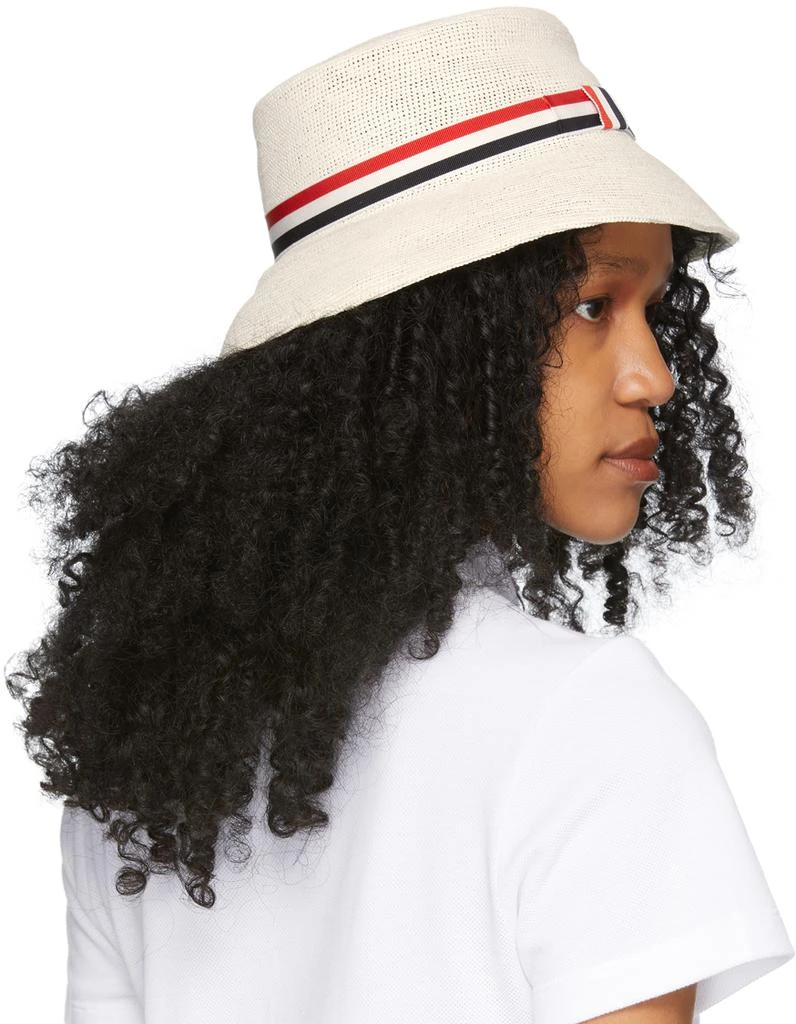 商品Thom Browne|Off-White Natural Straw Crochet Hat,价格¥2452,第3张图片详细描述