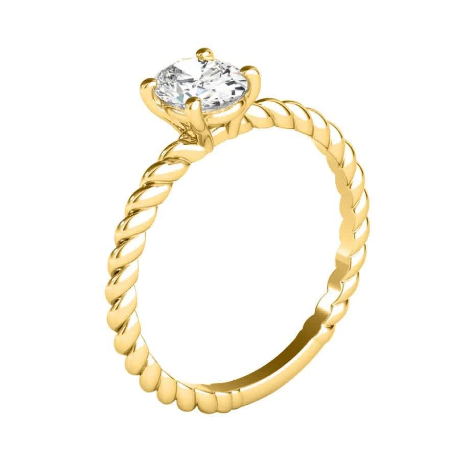 商品Maulijewels|2.00 Carat Oval Shape Prong Set Moissanite ( G-H/ VS1 ) Solitaire Engagement Rings For Women In 10K Solid Yellow Gold,价格¥4567,第2张图片详细描述