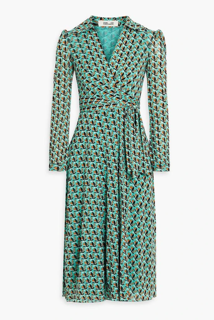 商品Diane von Furstenberg|Phoenix printed stretch-mesh midi wrap dress,价格¥1702,第1张图片