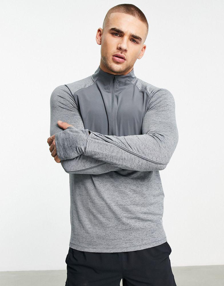 商品Under Armour|Under Armour Run Qualifier 2.0 1/2 zip top in grey,价格¥298,第1张图片