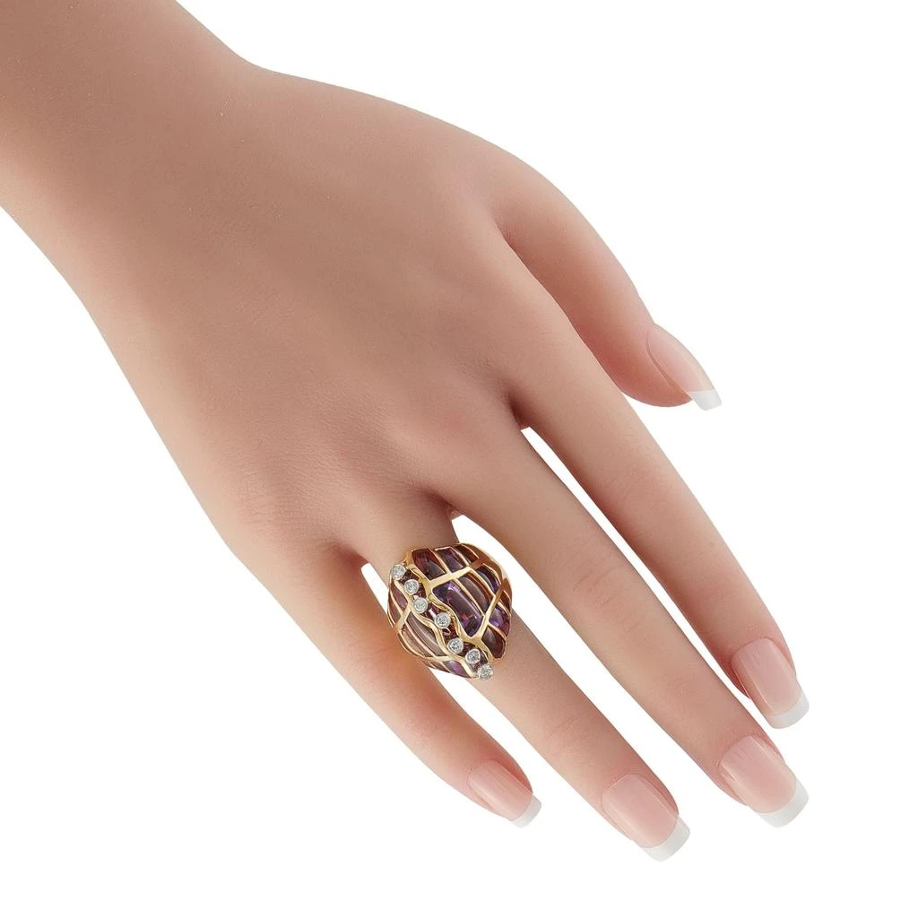 商品[二手商品] Luca Carati|18K Yellow Gold 0.25 ct Diamond Multi Gem Statement Ring LC04-100925,价格¥31216,第3张图片详细描述