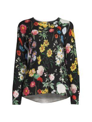 商品Saks Fifth Avenue|Floral Crewneck Cashmere Sweater,价格¥787,第3张图片详细描述