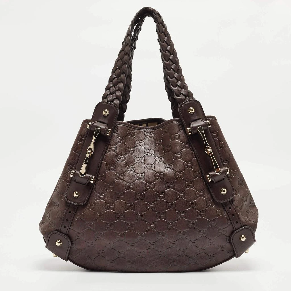 商品[二手商品] Gucci|Gucci Dark Brown Guccissima Leather Small Pelham Shoulder Bag,价格¥5016,第4张图片详细描述