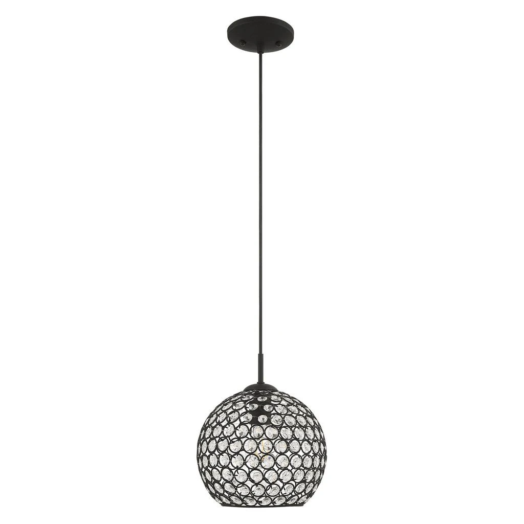 商品Livex Lighting|One Light Black Mini Pendant,价格¥967,第2张图片详细描述