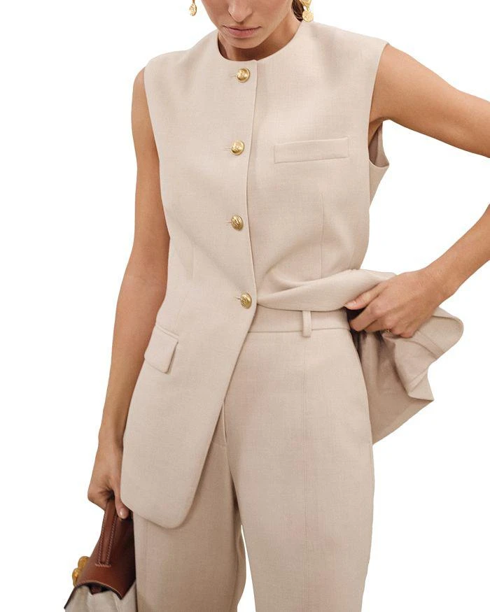 商品REISS|Athena High Neck Long Line Waistcoat,价格¥2412,第4张图片详细描述