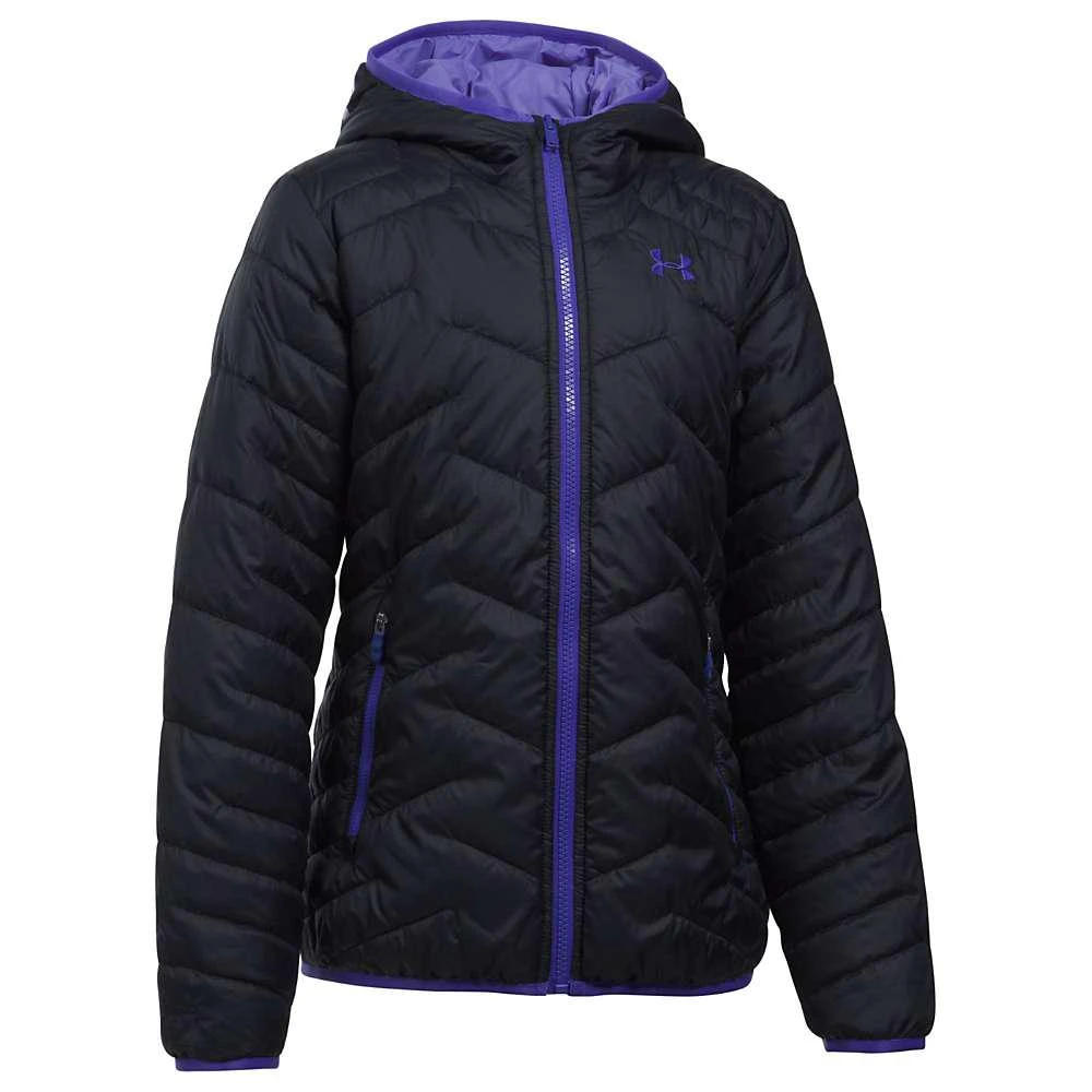 商品Under Armour|Under Armour Girls' UA ColdGear Reactor Hooded Jacket,价格¥722,第1张图片