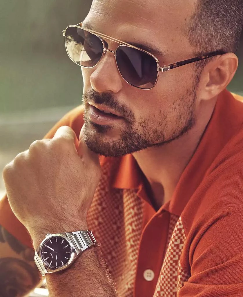 商品Fossil|Men's Everett Silver-Tone Stainless Steel Bracelet Watch 42mm,价格¥1336,第4张图片详细描述