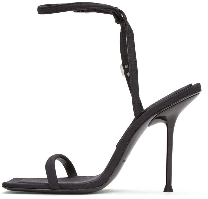 商品Alexander Wang|Black Crystal Logo Julie Sandals,价格¥4656,第3张图片详细描述