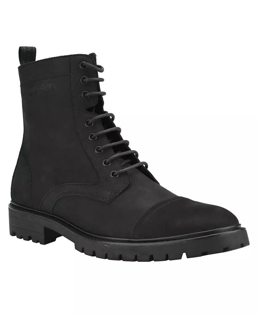 商品Calvin Klein|Men's Lorenzo Lace Up Boots with a Leather Upper,价格¥550,第1张图片